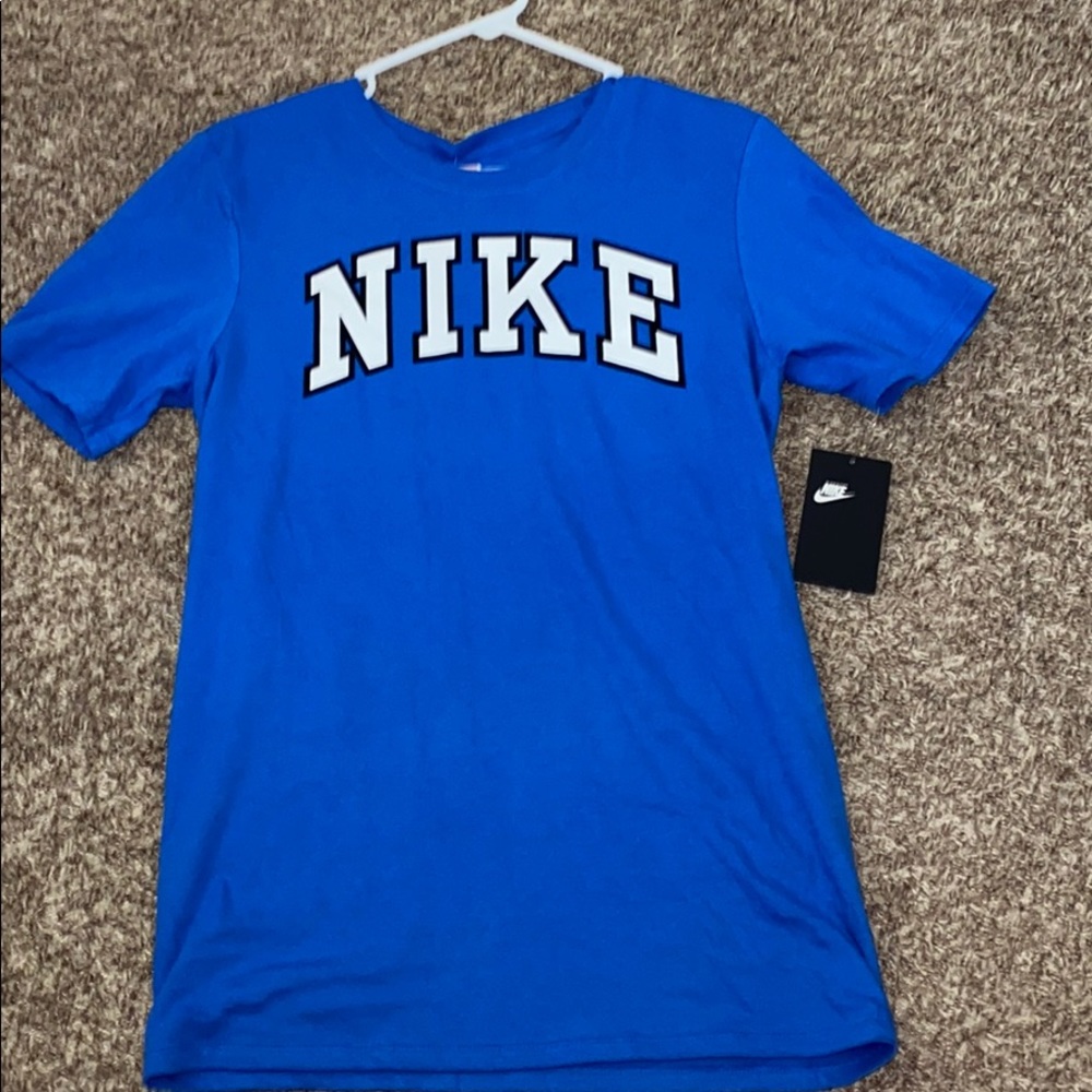 unisex blue logo nike shirt